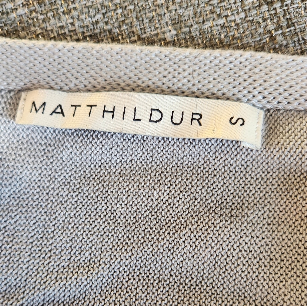 Matthildur 2pc Grey Sweater Skirt/Cardigan Set Size S-top M-Skirt - Picture 7 of 9